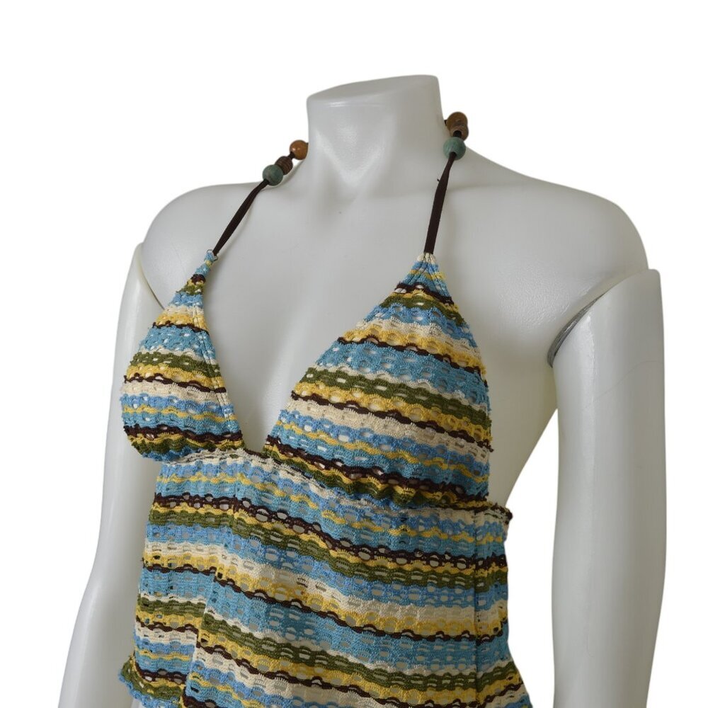 Vintage Rampage Swim Crochet Halter Top Boho Festival Y2K Size Small